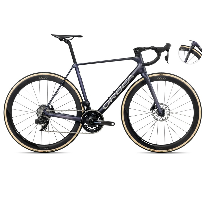 2025 Orbea ORCA M21eLTD PWR Racing ROAD BIKE - 49cm, Tanzanite (Matte) - Carbon Raw (Matte)