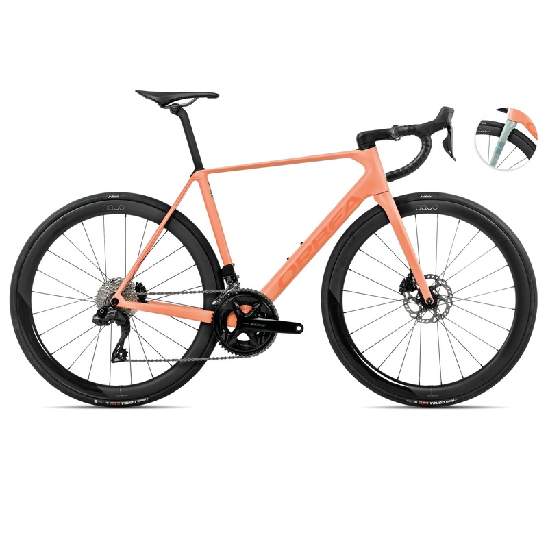 2025 Orbea ORCA M30iLTD PWR Racing ROAD BIKE - 49cm, Orange Cloud (Matte) - Stone Blue (Matte-Gloss)