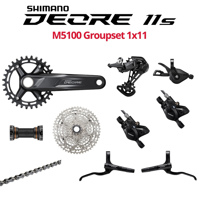 Shimano Deore 11s M5100 Groupset, 1x11, w/ crankset & brakes
