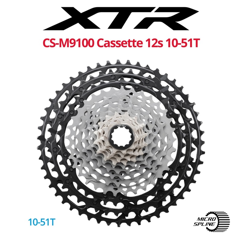 Shimano XTR CS-M9100 12-speed Cassette, MICRO SPLINE