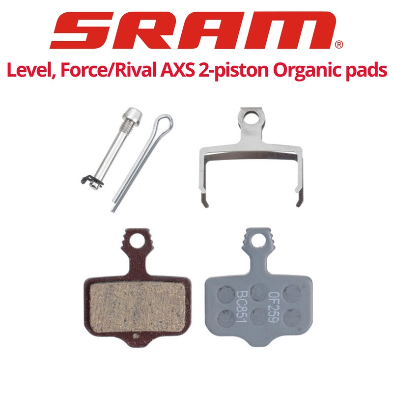 SRAM Level Stealth 2P, Level, Red/Force/Rival AXS, Elixir 2-Piston Organic pads (00.5315.035.031)