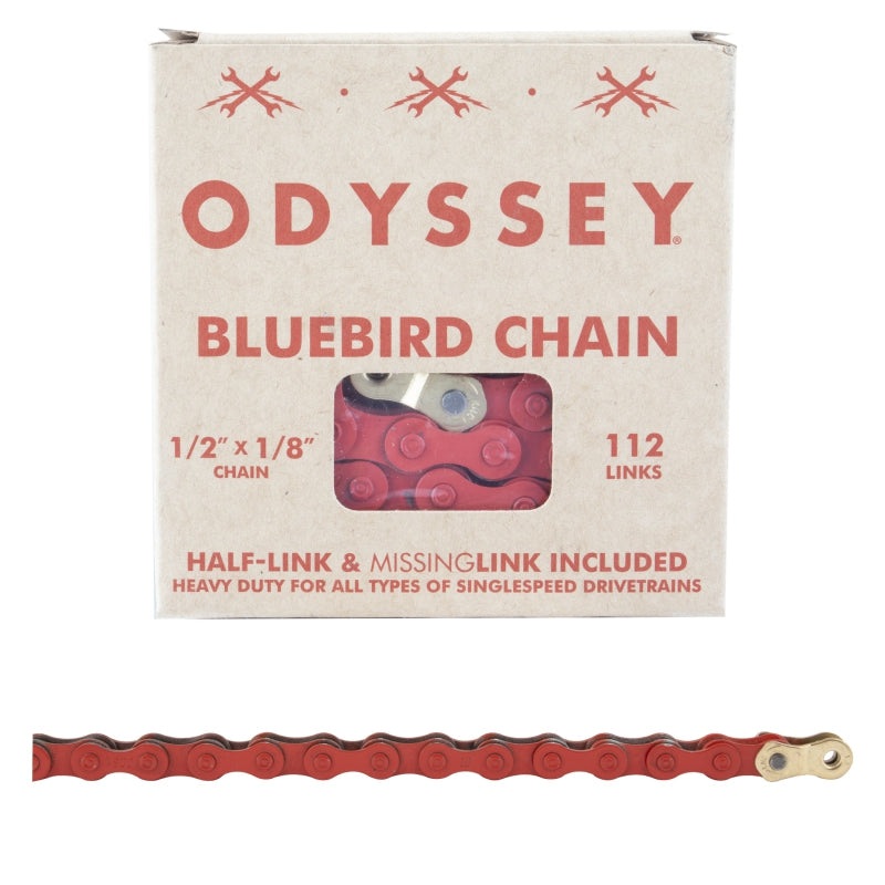 Bluebird Chain - Single Speed 1/2" x 1/8" 112 Links Red