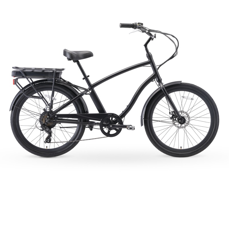 Sixthreezero Best 26 Inch Electric Bicycle 250W E-Bike Hybrid Cruiser Matte Black EVRYjourney