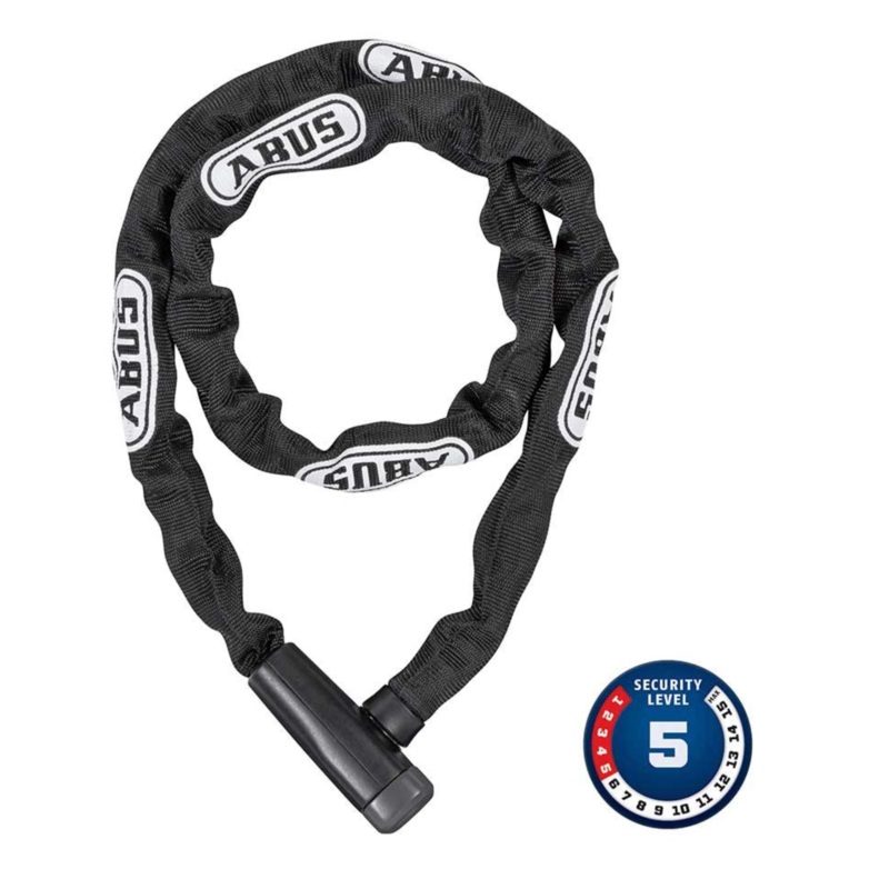 Abus, Steel-O-Chain 5805K Chain with key lock, 5mm x 110cm (5mm x 3.6'), Black
