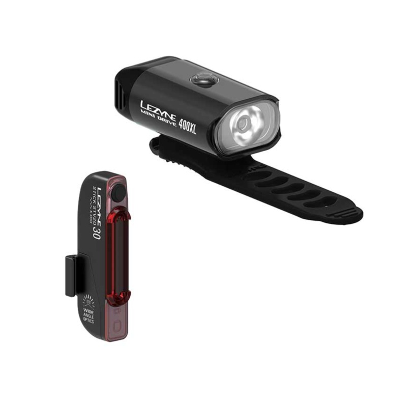 Lezyne, Mini Drive 400 / Stick Pair, Light, Set, Black